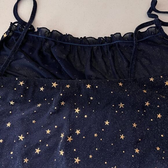 SHEIN Plus Lettuce Trim Galaxy Mesh Cami Top - Picture 8 of 9